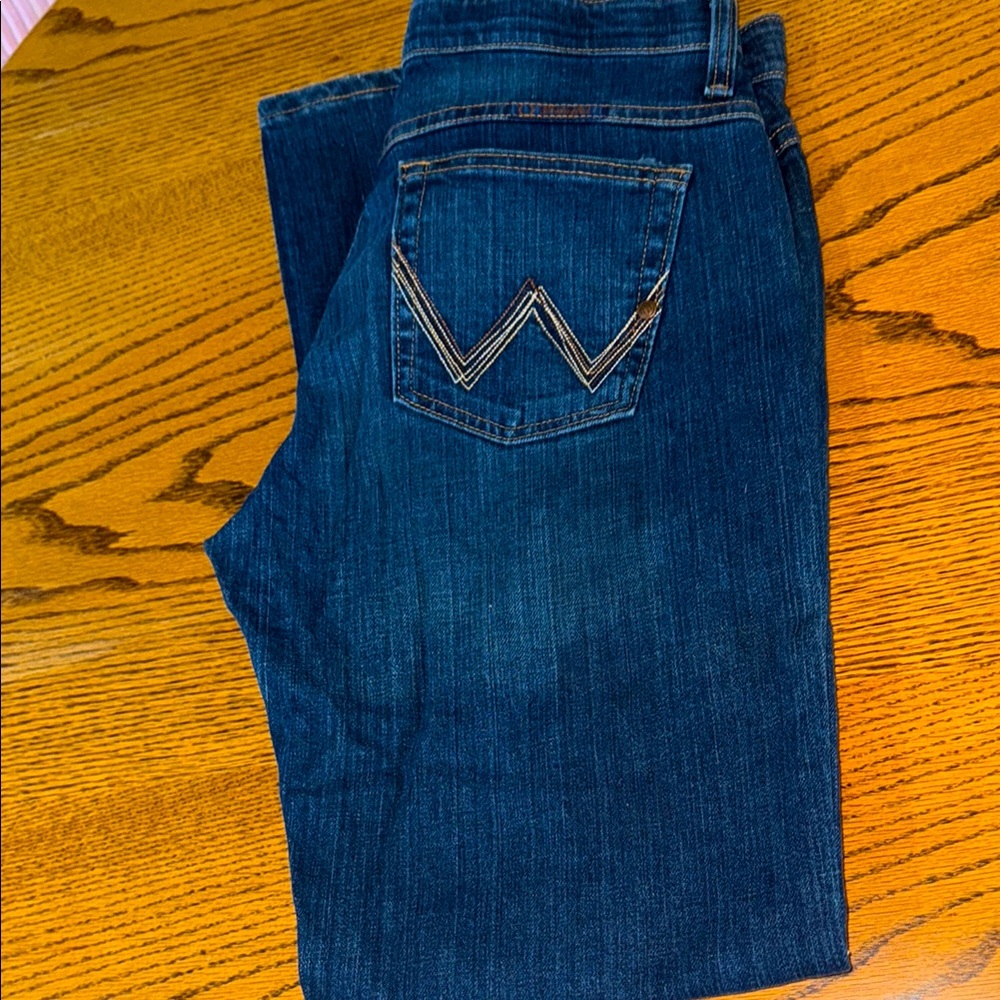 Wrangler Women's Q Baby No Gap Waistband Blue Jeans